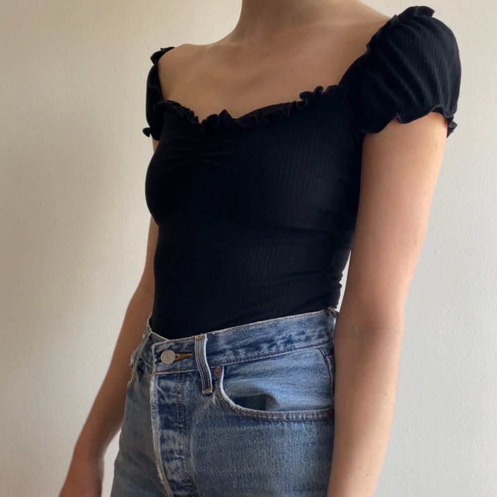 Reformation Black Palo Bodysuit